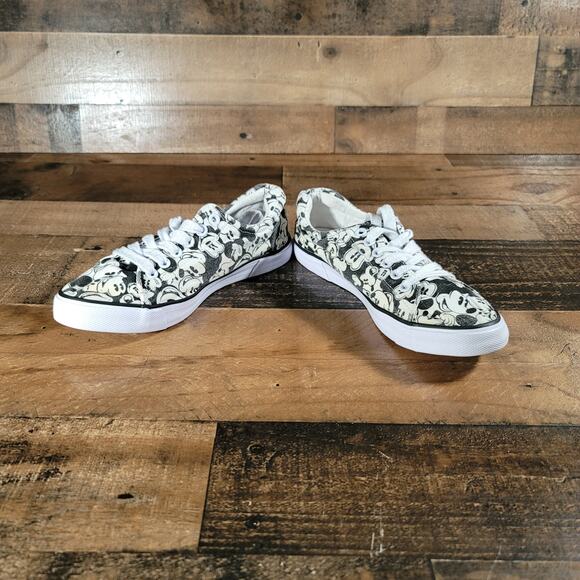 Disney Mickey Mouse Black White Women's Sneakers Shoes Size 6 - Picture 1 of 7